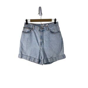 Calvin Klein Light Wash High-Waist Denim Shorts Size 29 With Cuffed Hem
